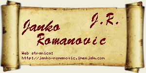 Janko Romanović vizit kartica